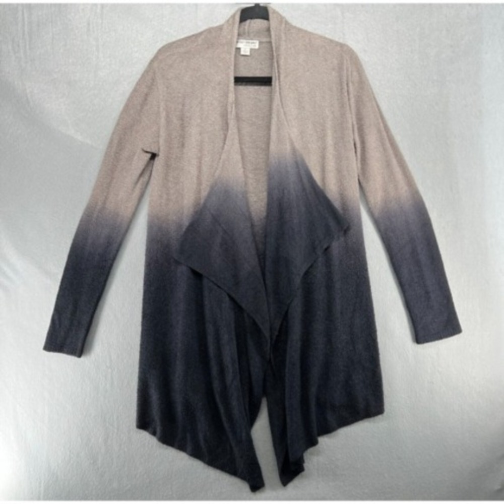 Barefoot Dreams Sweater Womens S Tan Black CozyChic‎ Lite Ombre Calypso Wrap 436